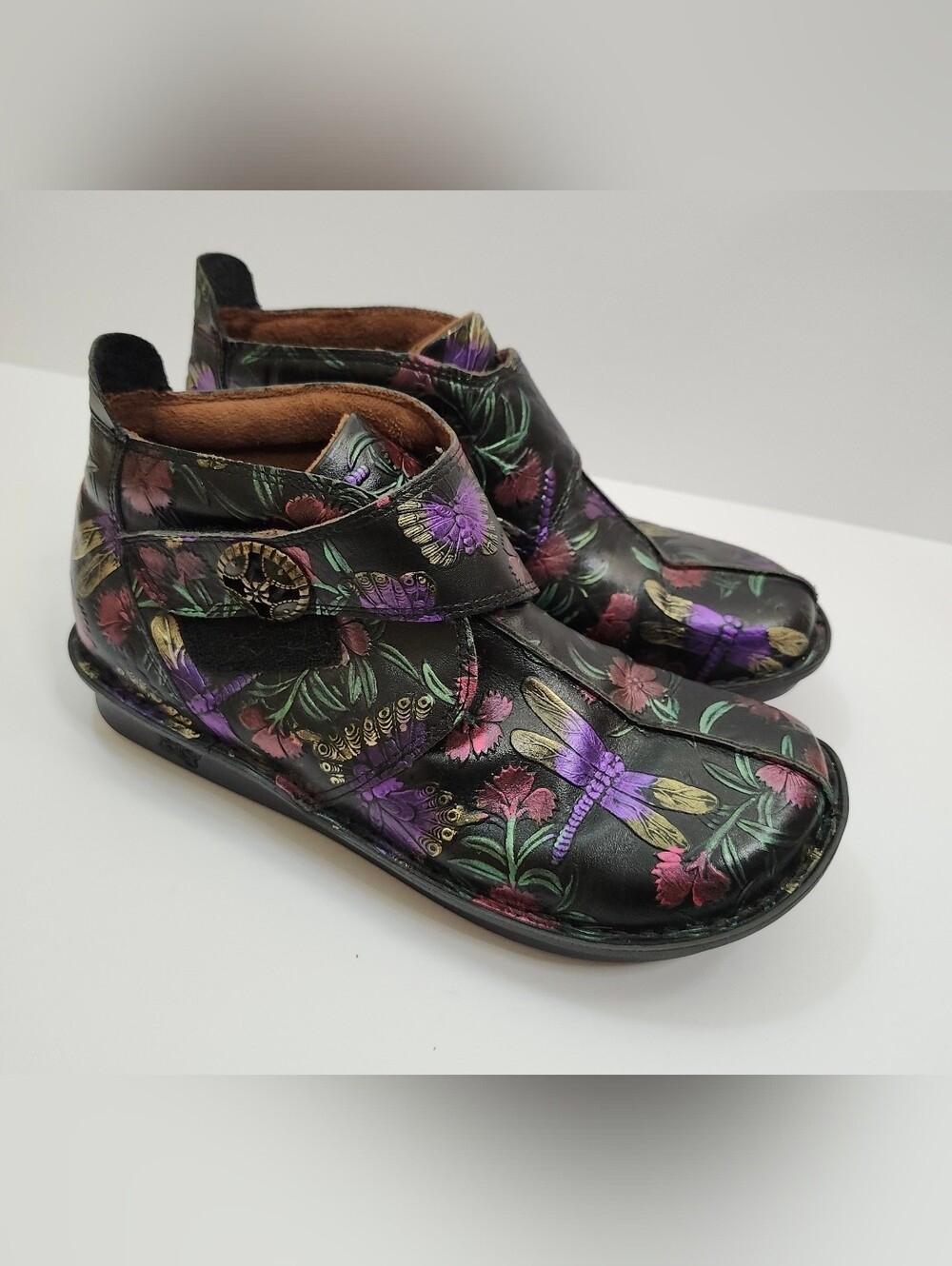 Alegria by PG Lite Caiti Floral Butterfly Leather Ankle Boot Women’s Size 40/9US